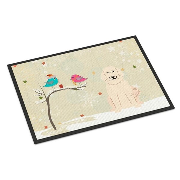 Carolines Treasures Christmas Presents Between Friends Great Pyrenese Indoor or Outdoor Mat, 18 x 0.25 x 27 in. BB2555MAT - main
